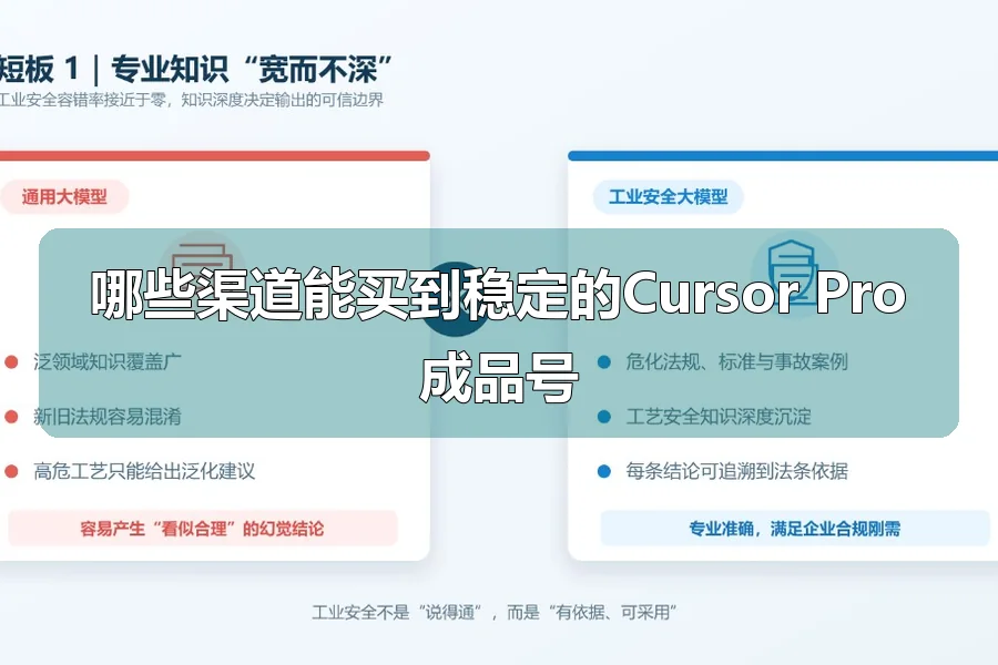 哪些渠道能买到稳定的Cursor Pro成品号